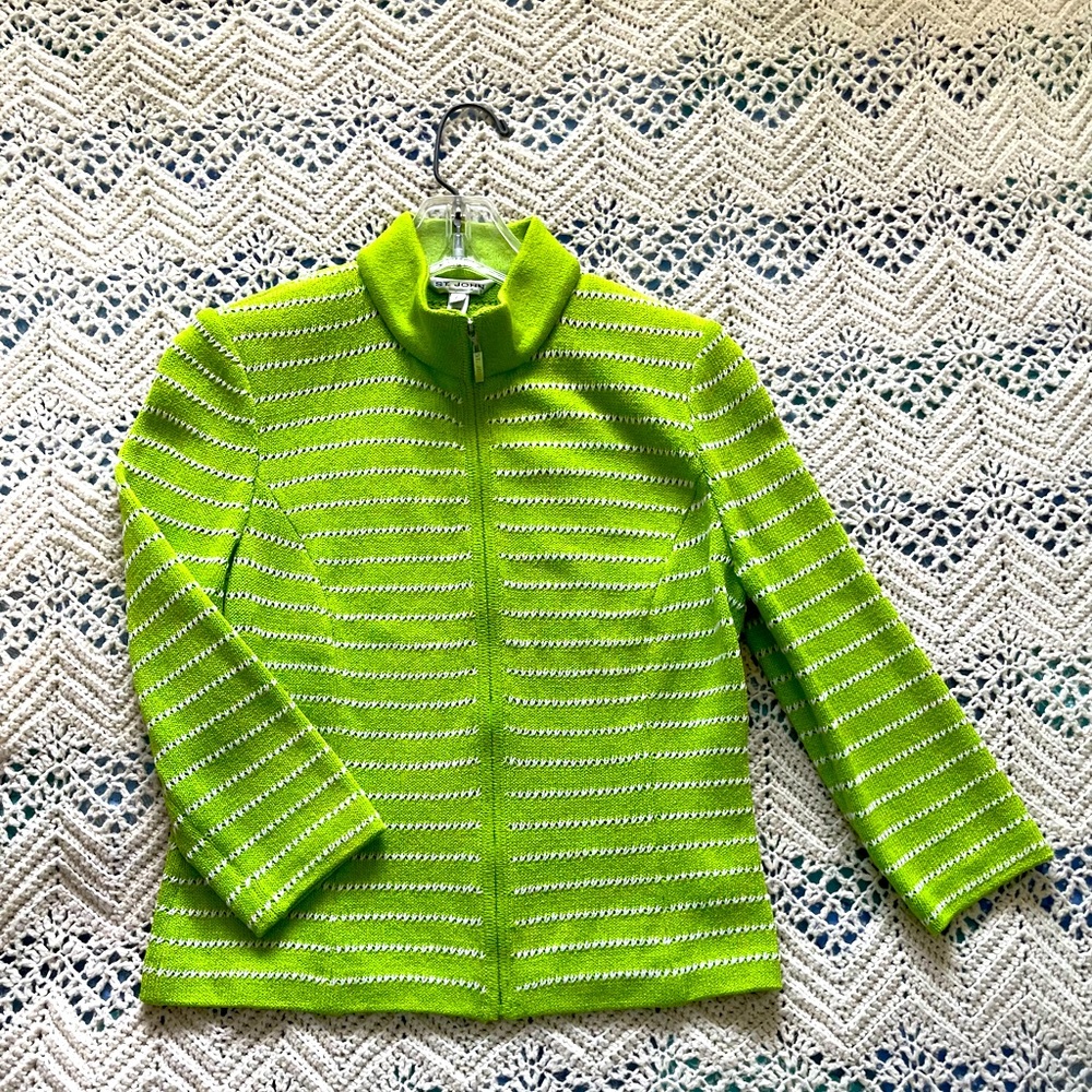 St John Jacket Petite Wool Rayon Knit Blend
